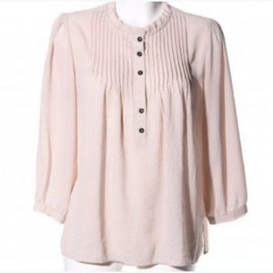 Woman’s Blouse. Size large. Blush with black polka dots.